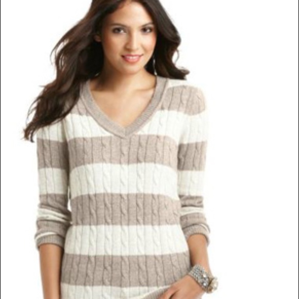 LOFT Striped Sparkle Sweater